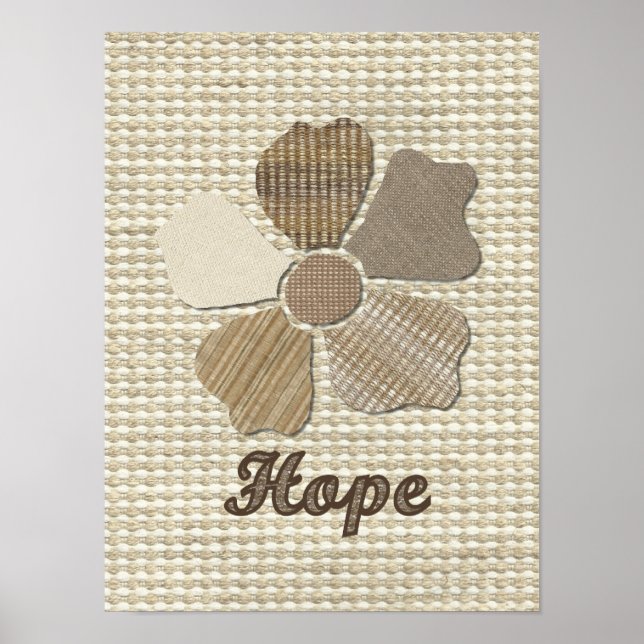 Poster Colagem da Flor do Tecido Esperança (Frente)