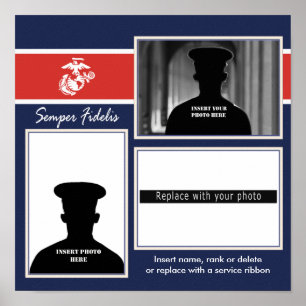 Pôster Colagem da foto do USMC Semper Fidelis