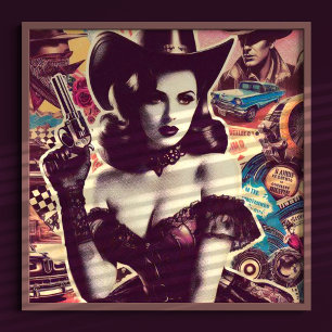 Poster Colagem da Garota-de-Obra