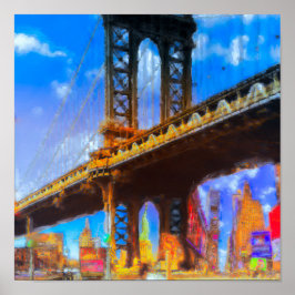 Poster colagem da ponte de Manhattan