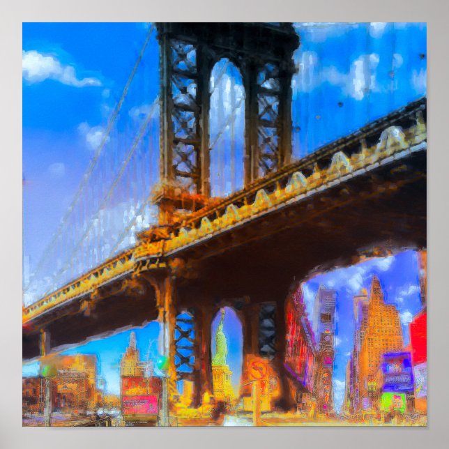 Poster colagem da ponte de Manhattan (Frente)