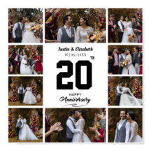 Colagem de 10 Fotos de Aniversário de Casamento