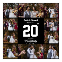 Colagem de 10 Fotos de Aniversário de Casamento Fe