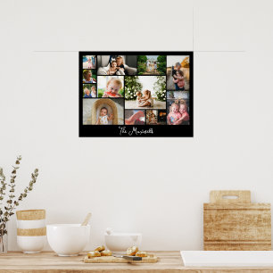 Poster Colagem de 12 fotos único Minimalista Montagem sim