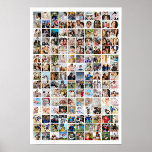 Poster Colagem de 150 Fotos Personalizadas com Grade de I