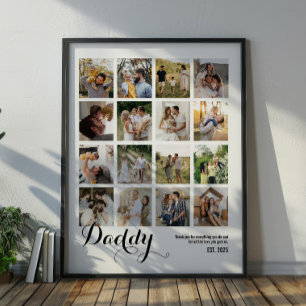 Poster Colagem de 16 Fotos de Papai Lembrança