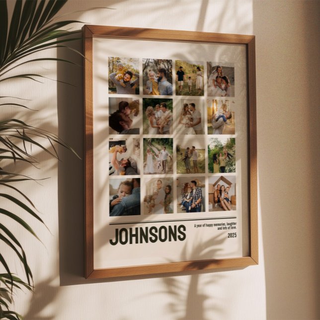 Poster Colagem de 16 Fotos - Lembrança de Família e Casam (Criador carregado)