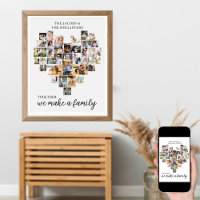 Colagem de 36 Fotos Coração de Amor Personalizado