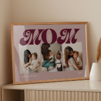 Colagem de 3 Fotos Purple Retro Bold Mom