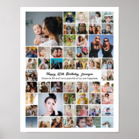 Colagem de 50 Fotos Personalizada Presente de 50º