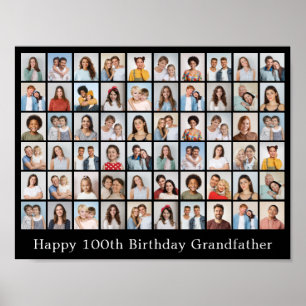 Poster Colagem de 60 Fotos Adicione seu próprio Agradecim