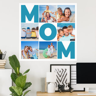 Poster Colagem de 6 Fotos Personalizadas para Mamãe – Art