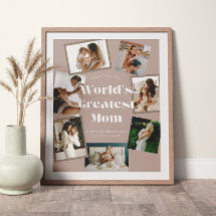 Colagem de 7 Fotos Dusty Pink Melhor Mãe do Mundo