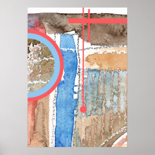 Poster Colagem de abstrato, mídia mista e aquarela 5