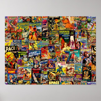 Poster Colagem de banda desenhada SciFi