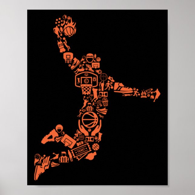 Poster Colagem de Basquete (Frente)