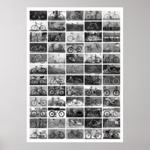 Poster Colagem de BICICLOS - Preto e Branco