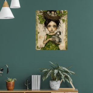 Poster Colagem de Bird Nest Doll