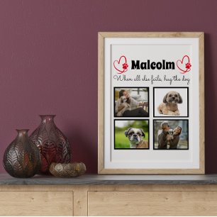 Poster Colagem de cães - 4 fotos personalizadas