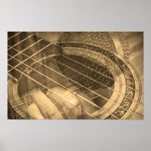 Pôster Colagem de cantores de guitarra