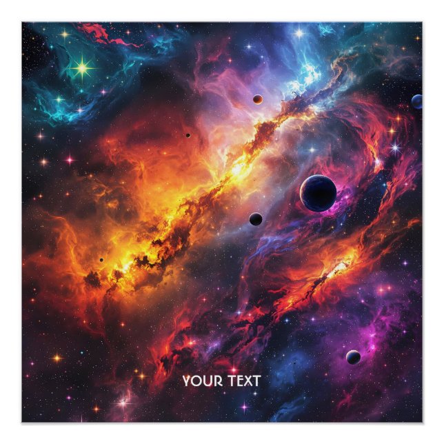 Pôster Colagem de Cenas Espaciais Fantasy (Frente)