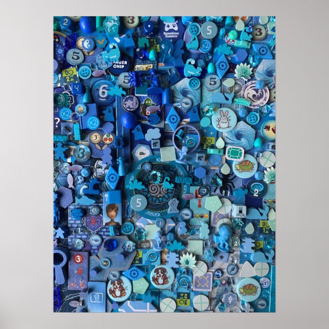 Poster Colagem de Componentes do Jogo do conselho (Frente)