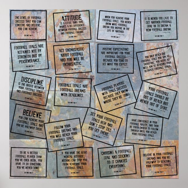 Poster Colagem de Cotações de Futebol em Slate (Frente)