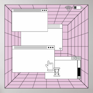 Poster Colagem de elementos de interface do usuário. Cybe