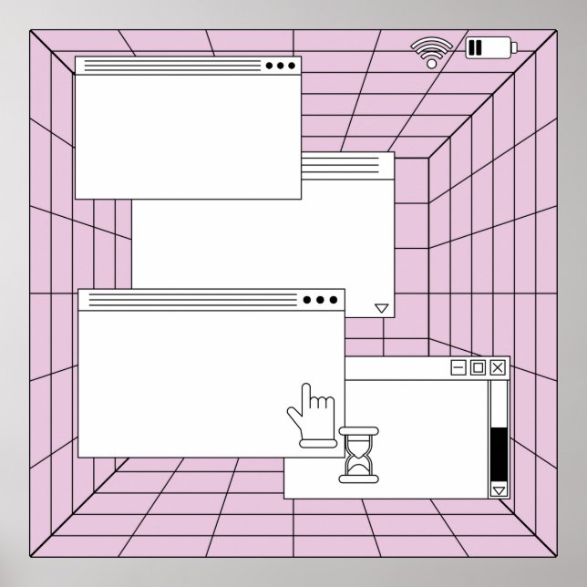 Poster Colagem de elementos de interface do usuário. Cybe (Frente)