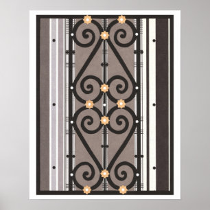 Poster Colagem de Espanhas Beige GRANADA Cinza Negra