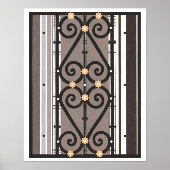 Poster Colagem de Espanhas Beige GRANADA Cinza Negra (Frente)
