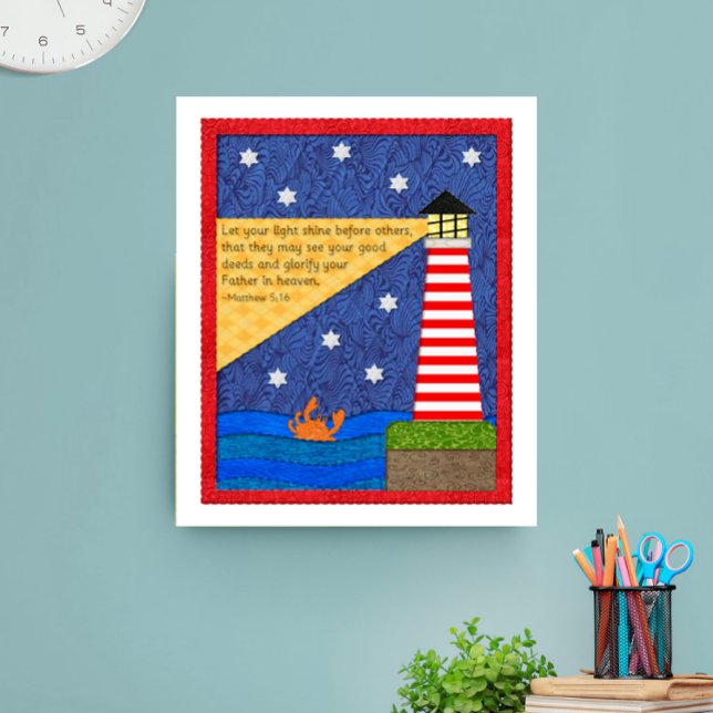 Poster Colagem de Farol com Caranguejo Inspiracional (Criador carregado)