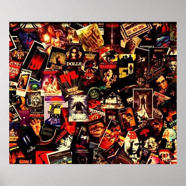 Poster Colagem de Filmes de Horror (Frente)
