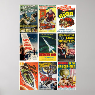 Poster Colagem de Filmes do Vintage SciFi