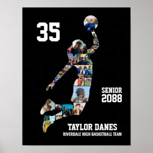 Poster Colagem de Foto de Basquete Feminino Esportes Sêni