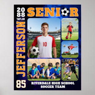 Poster Colagem de Foto de Retrato de Jogador de Futebol