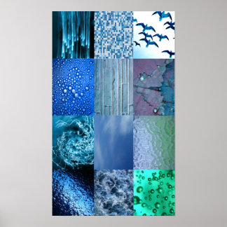 Poster Colagem de Fotografia Azul