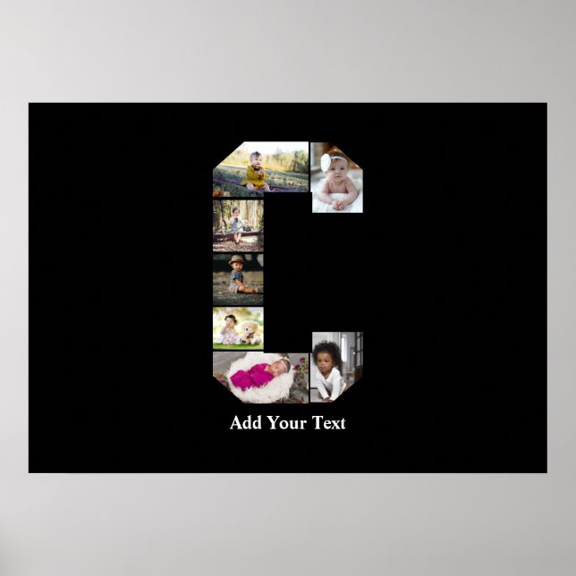 Poster Colagem de Fotografias com design Carta C (Frente)