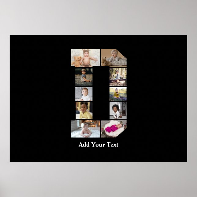 Poster Colagem de Fotografias com design Carta D (Frente)