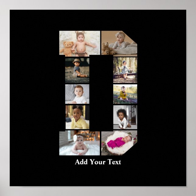 Poster Colagem de Fotografias com design Carta D (Frente)