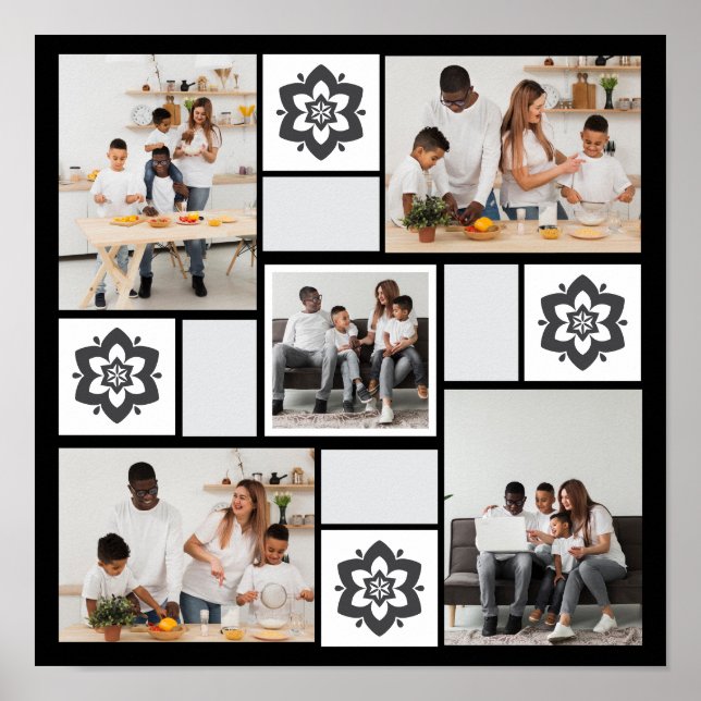 Poster Colagem de Fotografias com design Floral 5 (Frente)