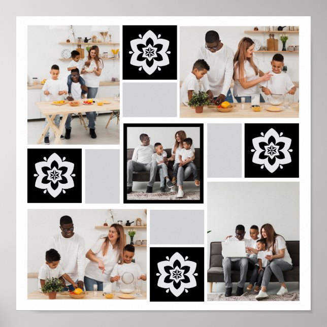 Poster Colagem de Fotografias com design Floral 5 (Frente)