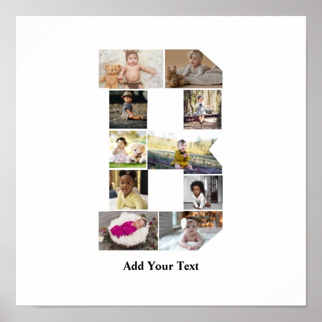 Poster Colagem de Fotografias com design Letra B (Frente)