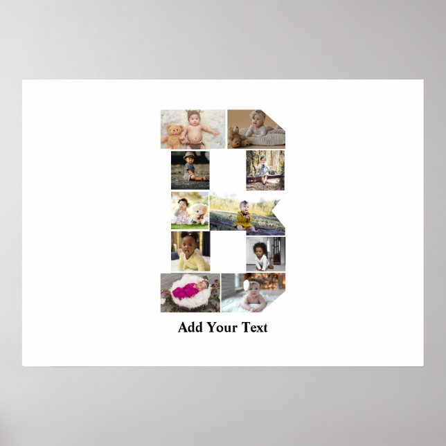 Poster Colagem de Fotografias com design Letra B (Frente)