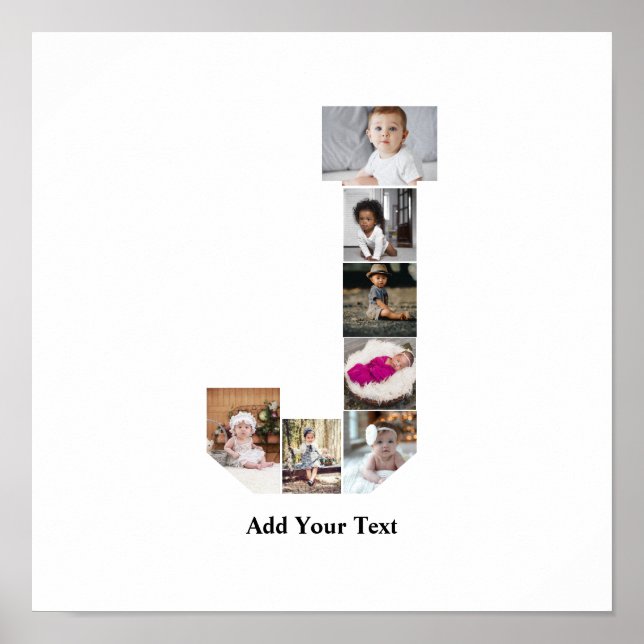 Poster Colagem de Fotografias com design Letra J (Frente)
