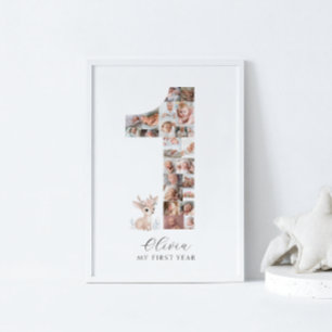 Poster Colagem de Fotografias Com primeiro aniversario 24