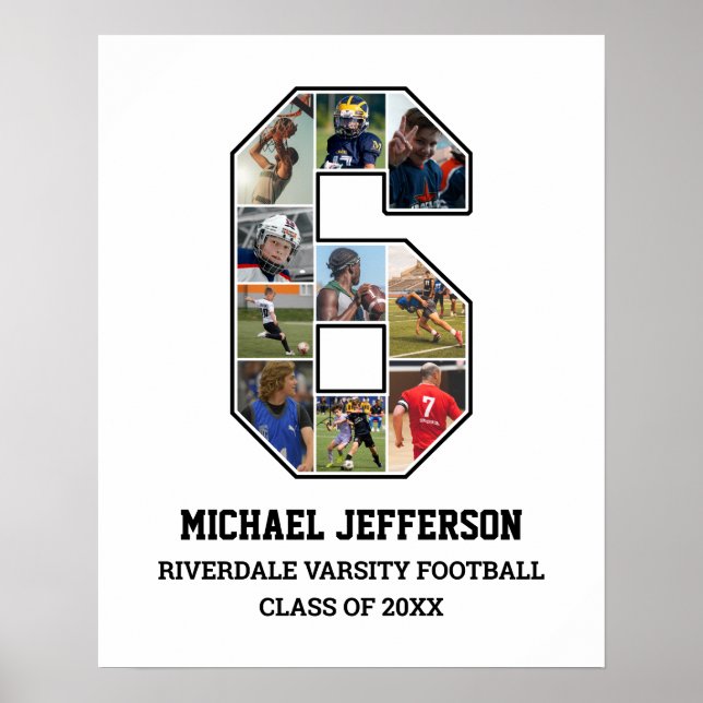 Poster Colagem de Fotografias da Equipe Esportiva do Joga (Frente)