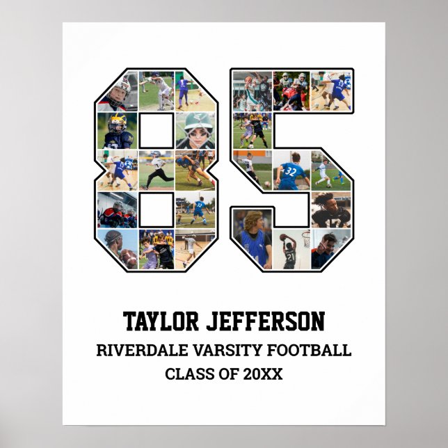 Poster Colagem de Fotografias da Equipe Esportiva do Joga (Frente)