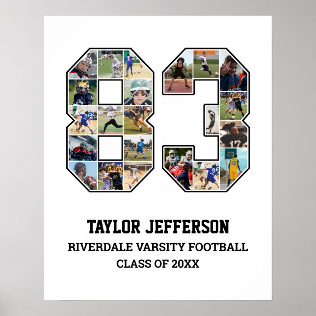 Poster Colagem de Fotografias da Equipe Esportiva do Joga (Frente)