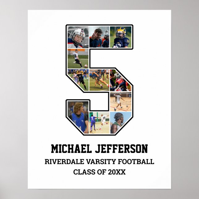 Poster Colagem de Fotografias da Equipe Esportiva do Joga (Frente)